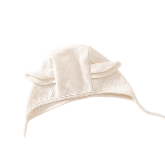 Cream Bunny-Ear Baby Hat