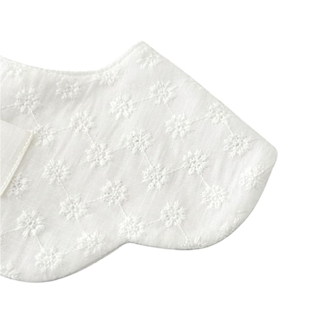 Floral Embroidered Baby Bib styled product image, view 2