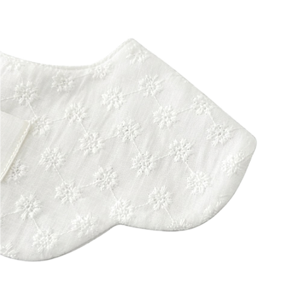 Floral Embroidered Baby Bib styled product image, view 2