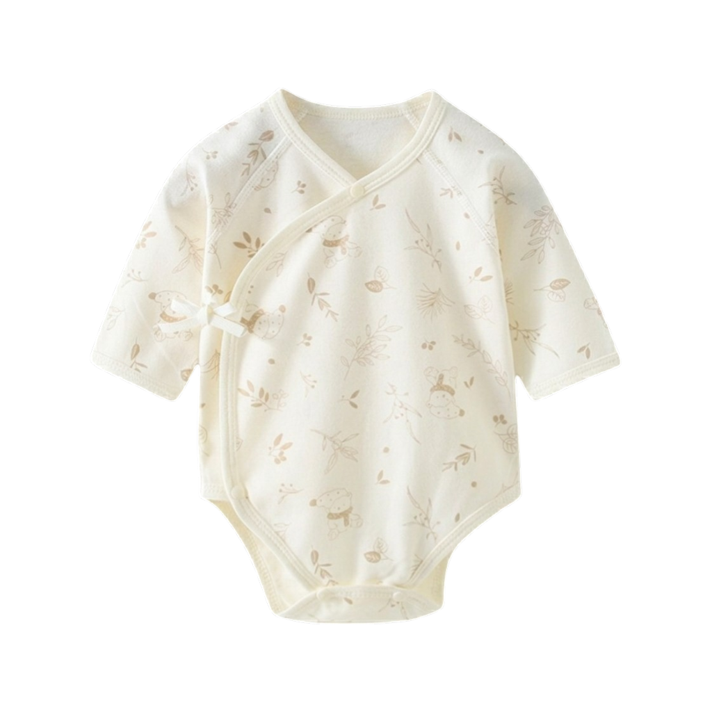 Leaf Sleeping Bear Baby Bodysuit
