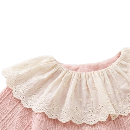 Pink Baby Bodysuit & Hat Set styled product image, view 2
