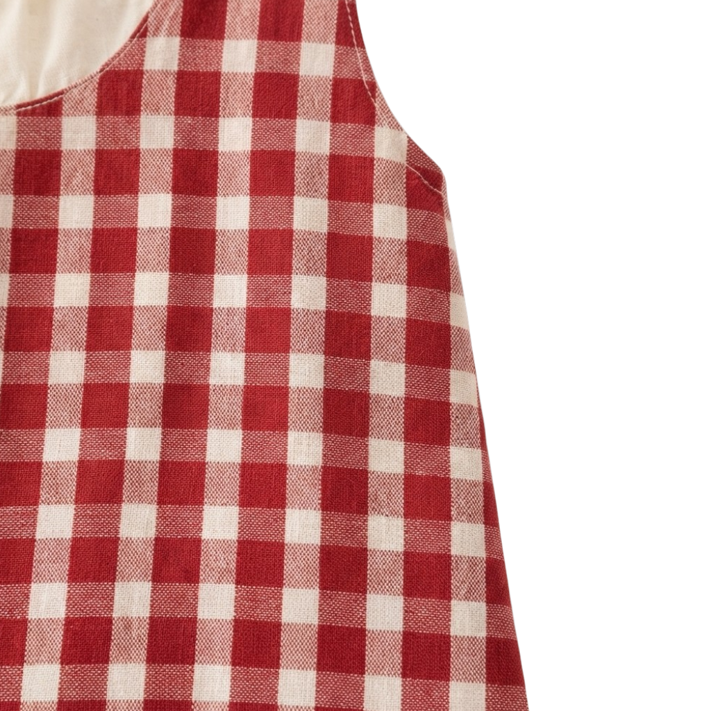Red Gingham Baby Dress and Headscarf Set