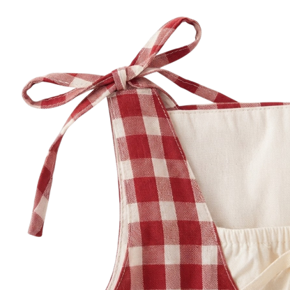 Red Gingham Baby Dress and Headscarf Set