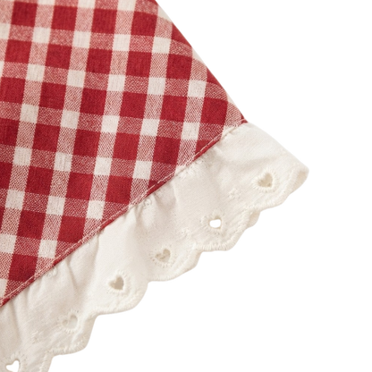 Red Gingham Baby Dress and Headscarf Set