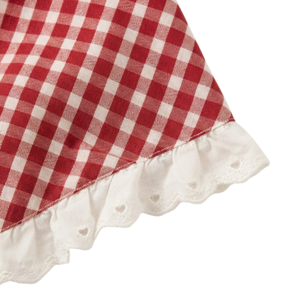 Red Gingham Baby Dress and Headscarf Set