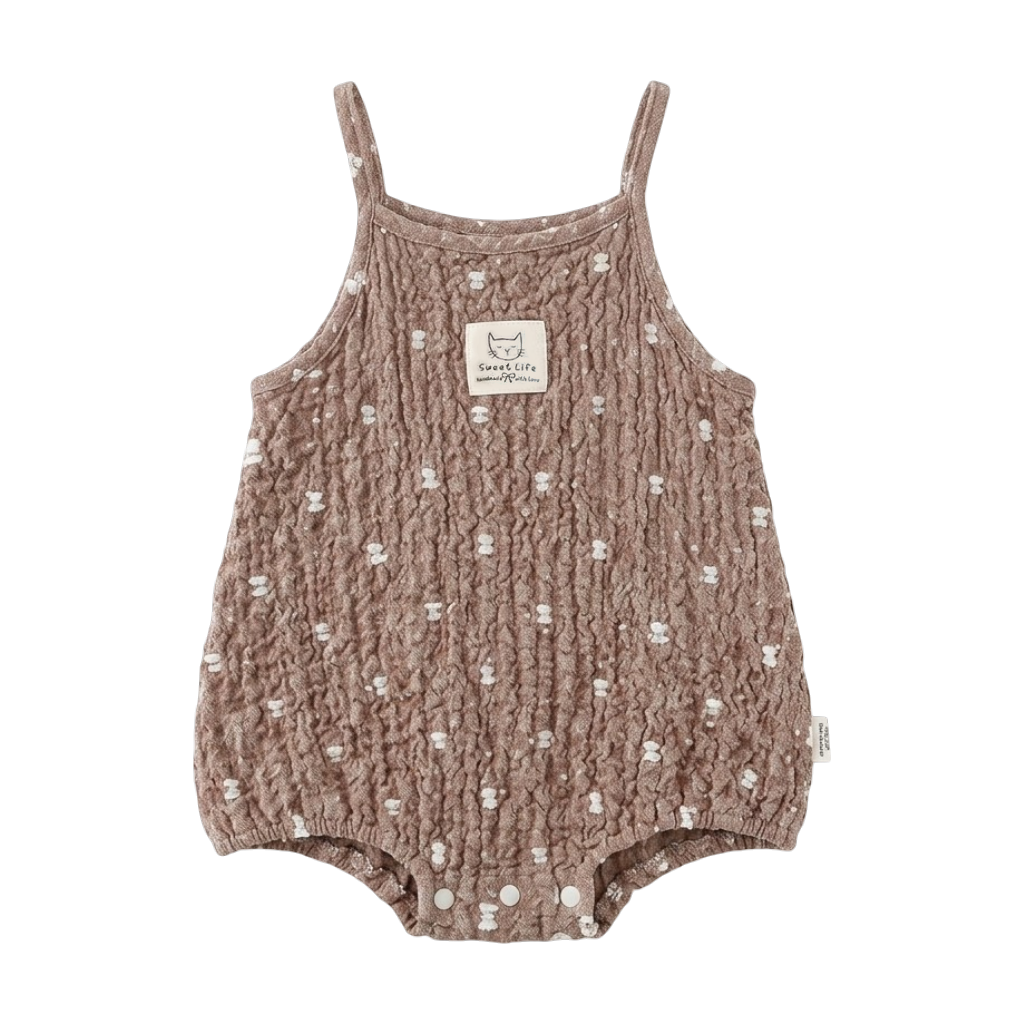 Cocoa Tiny-Floral Textured Sleeveless Baby Outfit