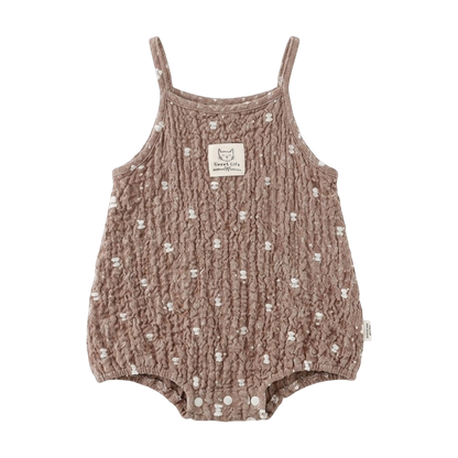 Cocoa Tiny-Floral Textured Sleeveless Baby Outfit
