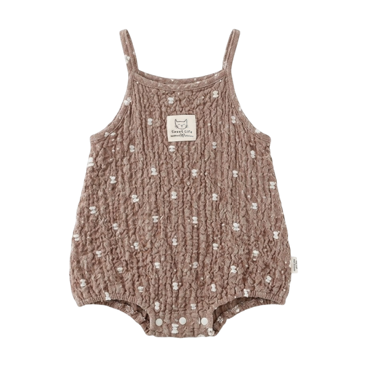Cocoa Tiny-Floral Textured Sleeveless Baby Outfit