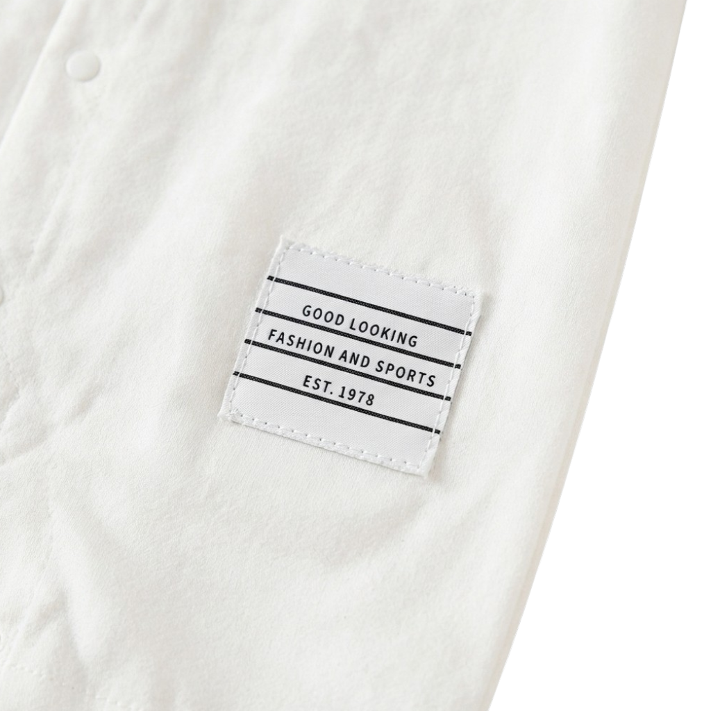 White Stripe-Trim Polo Baby Outfit