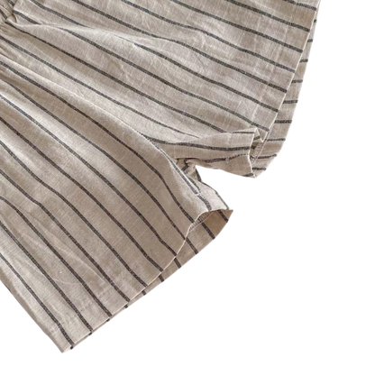 Beige Stripe Shirt and Shorts Baby Set