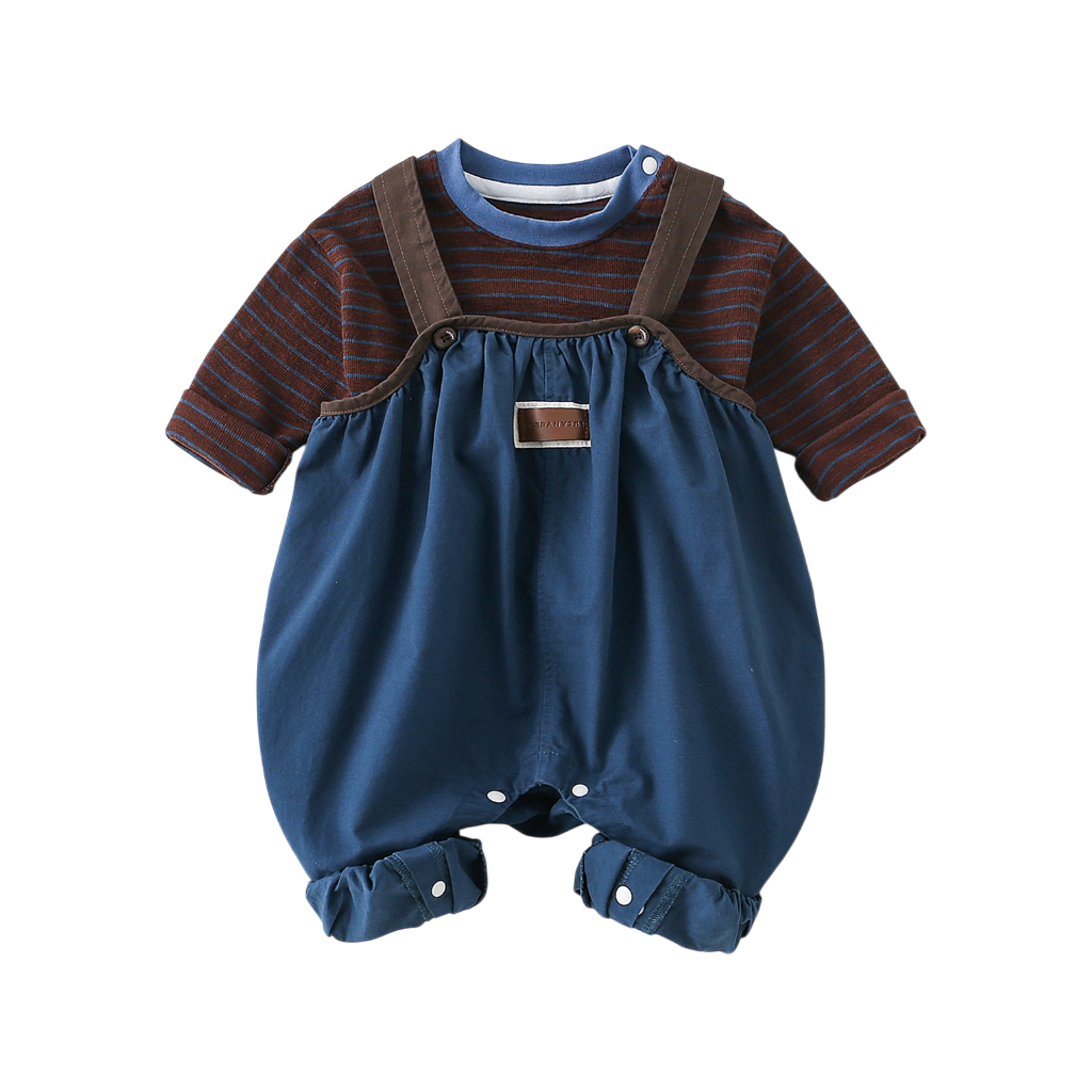 Vintage Stripe Suspender Baby Outfit Set
