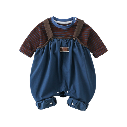 Vintage Stripe Suspender Baby Outfit Set