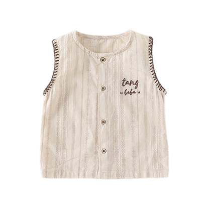 Cream Stripe Vest and Shorts Baby Set