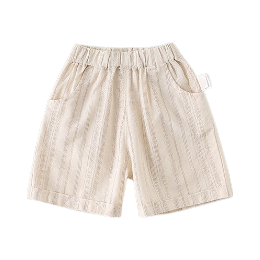 Cream Stripe Vest and Shorts Baby Set