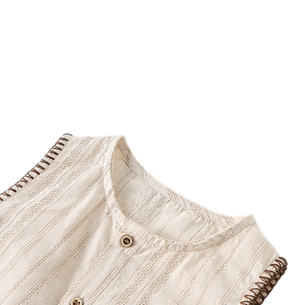Cream Stripe Vest and Shorts Baby Set