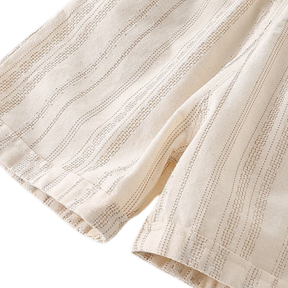Cream Stripe Vest and Shorts Baby Set