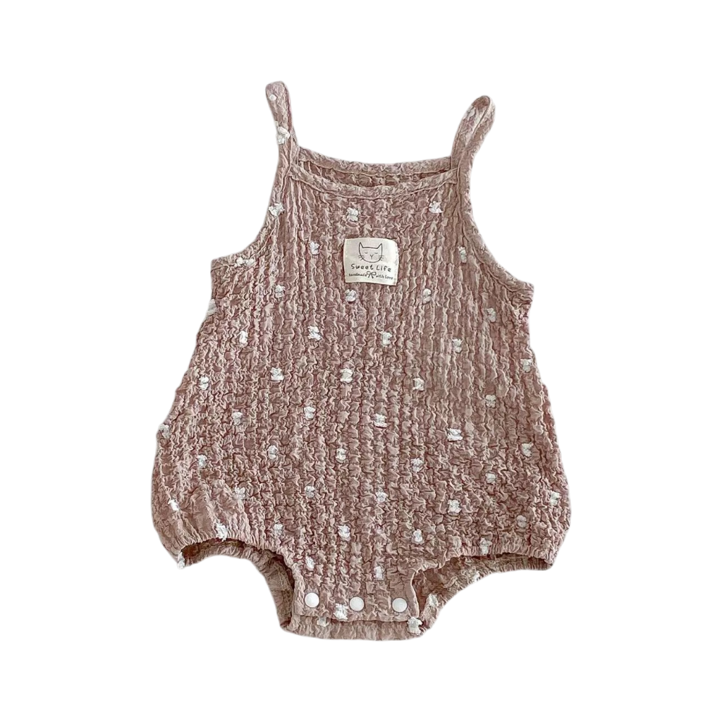 Cocoa Tiny-Floral Textured Sleeveless Baby Outfit