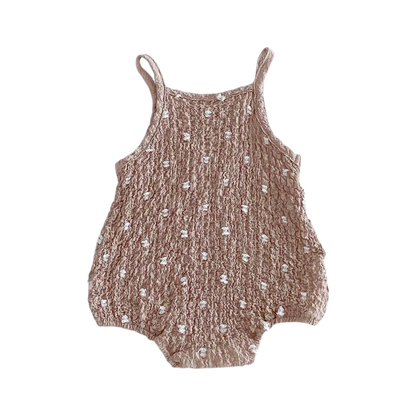 Cocoa Tiny-Floral Textured Sleeveless Baby Outfit