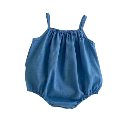 Blue Mushroom Sleeveless Baby Outfit