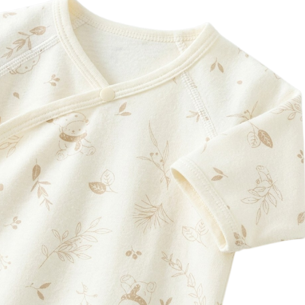 Leaf Sleeping Bear Baby Bodysuit