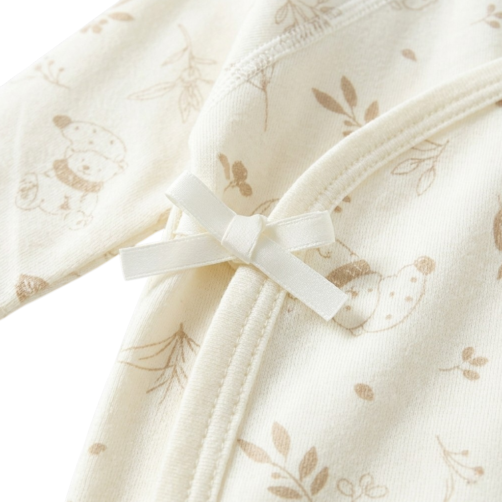 Leaf Sleeping Bear Baby Bodysuit