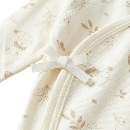 Leaf Sleeping Bear Baby Bodysuit