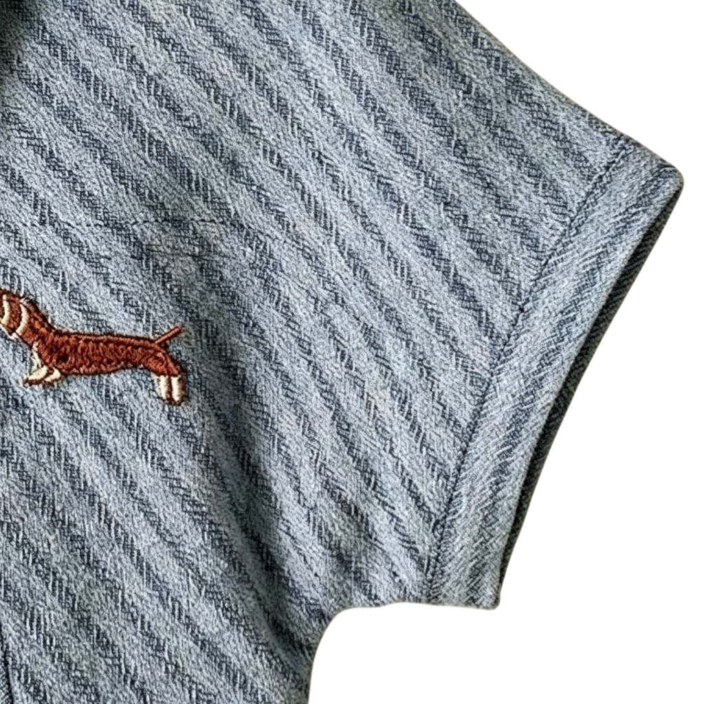 Striped Dachshund Short Sleeve Baby Romper