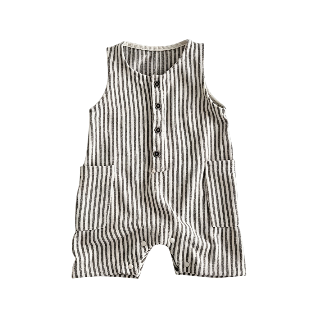 Striped Sleeveless Baby Romper
