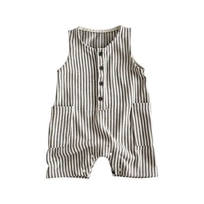 Striped Sleeveless Baby Romper
