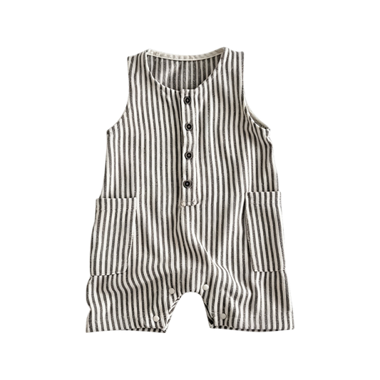 Striped Sleeveless Baby Romper