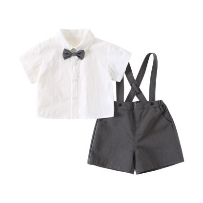Baby Boy Shirt and Suspender-Pants Formal Set