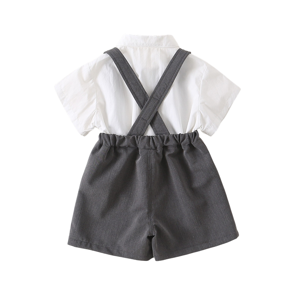 Baby Boy Shirt and Suspender-Pants Formal Set