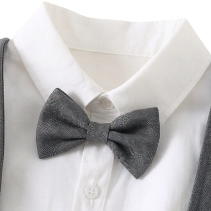 Baby Boy Shirt and Suspender-Pants Formal Set