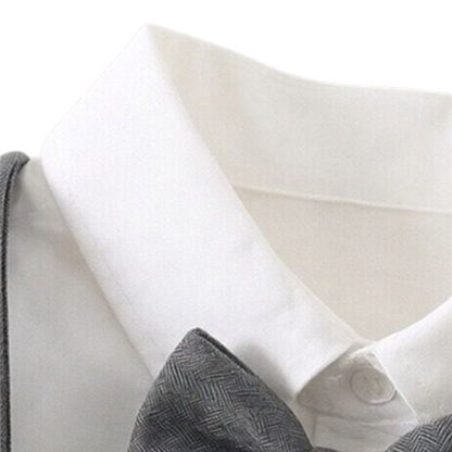 Baby Boy Shirt and Suspender-Pants Formal Set