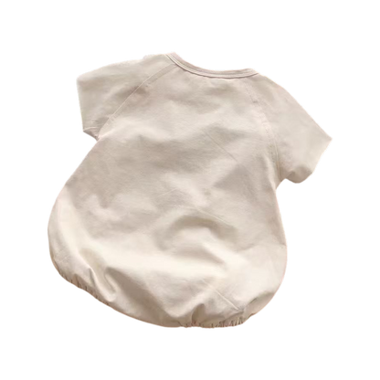 Cream Puppy-Ear Short-Sleeve Baby Outfit