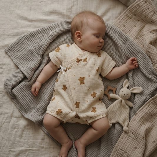 Star Moon Bear Baby Romper