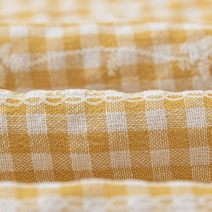 Mustard Gingham Floral Collar Baby Dress