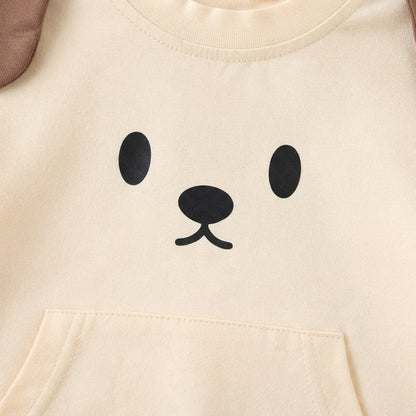 Cream Puppy-Ear Short-Sleeve Baby Outfit