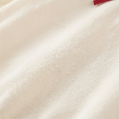 Cream Red-Embroidered Baby Outfit