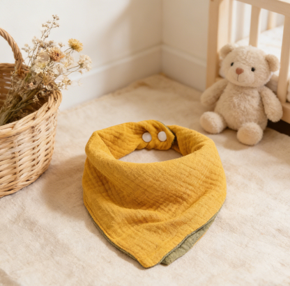 Mustard & Olive Reversible Baby Bib