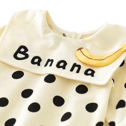 Polka Dot Banana Winter Baby Romper
