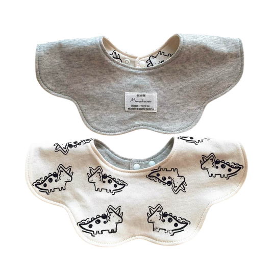 Double-Sided Gray Cute Dragon Baby Bib