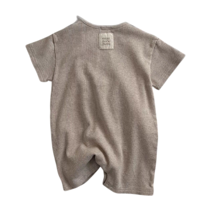 Solid Coffee Baby Romper