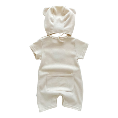 Bear Baby Romper & Hat Set
