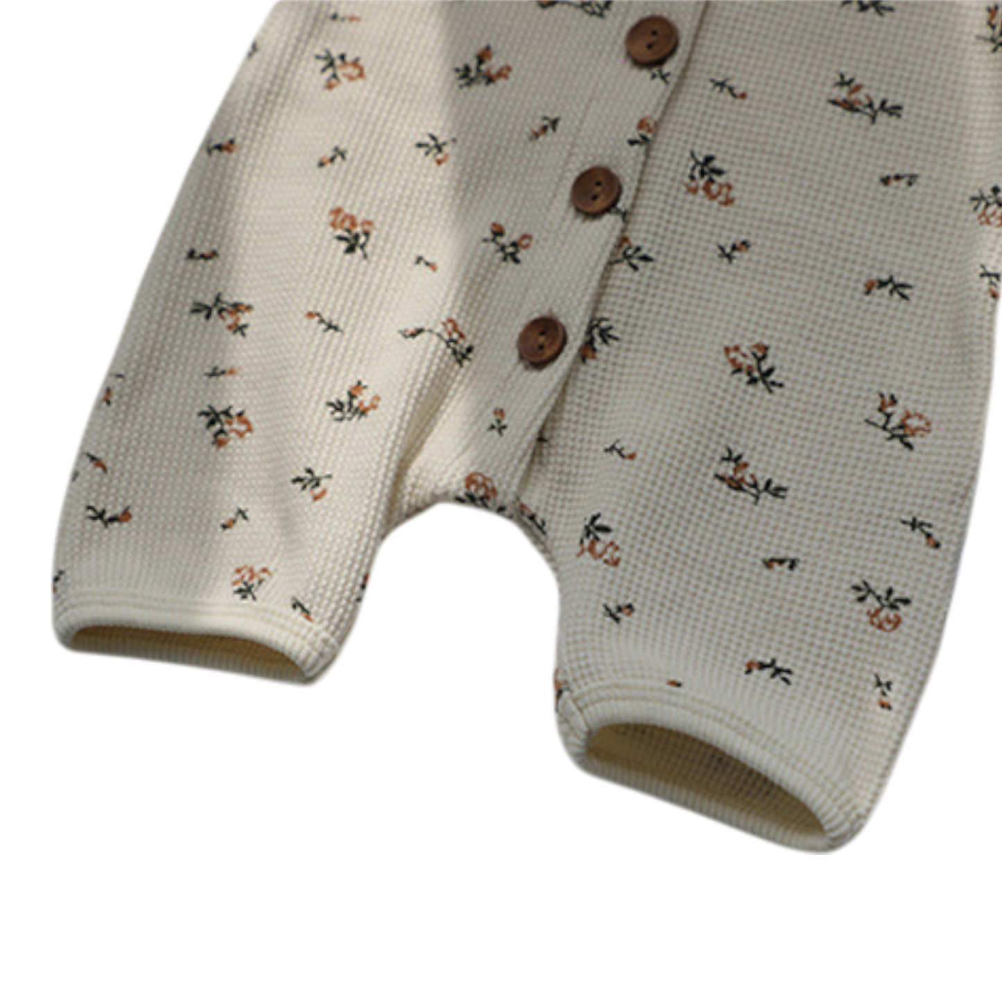 Cream Floral Baby Romper & Hat Set