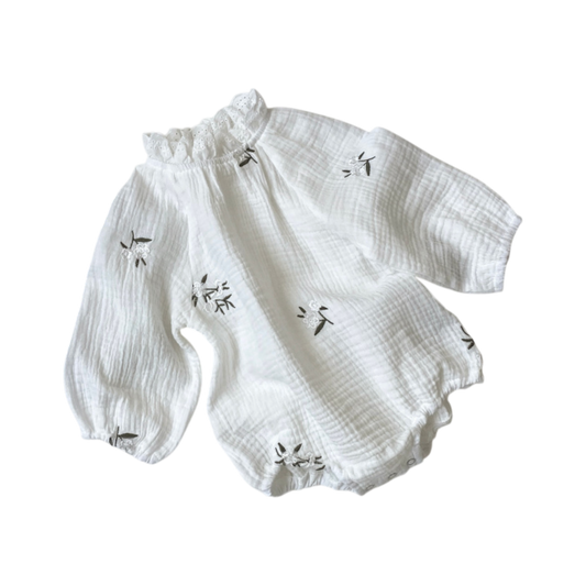 Vintage White Lace Baby Bodysuit