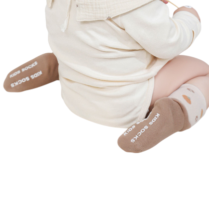 Coffee Two-Tone Baby Socks