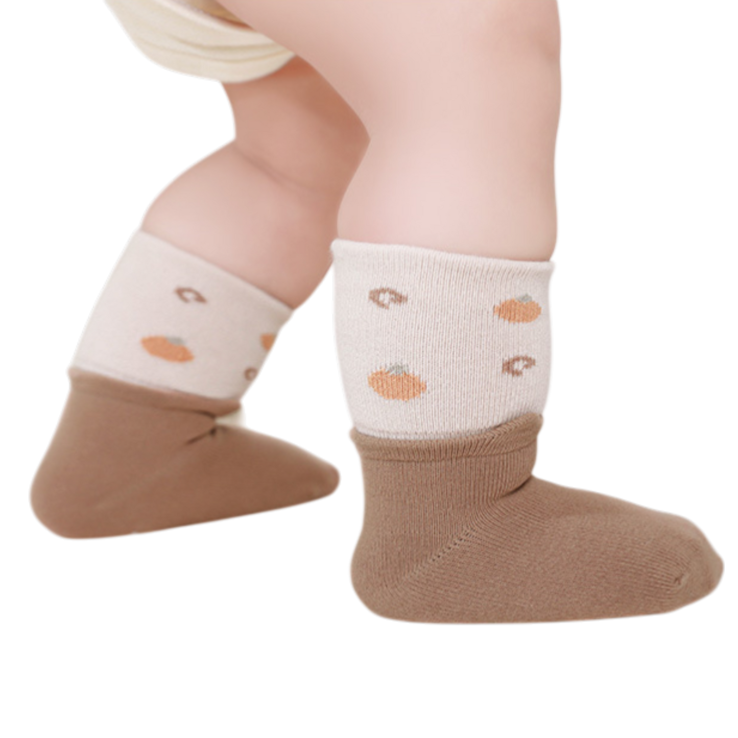 Coffee Two-Tone Baby Socks