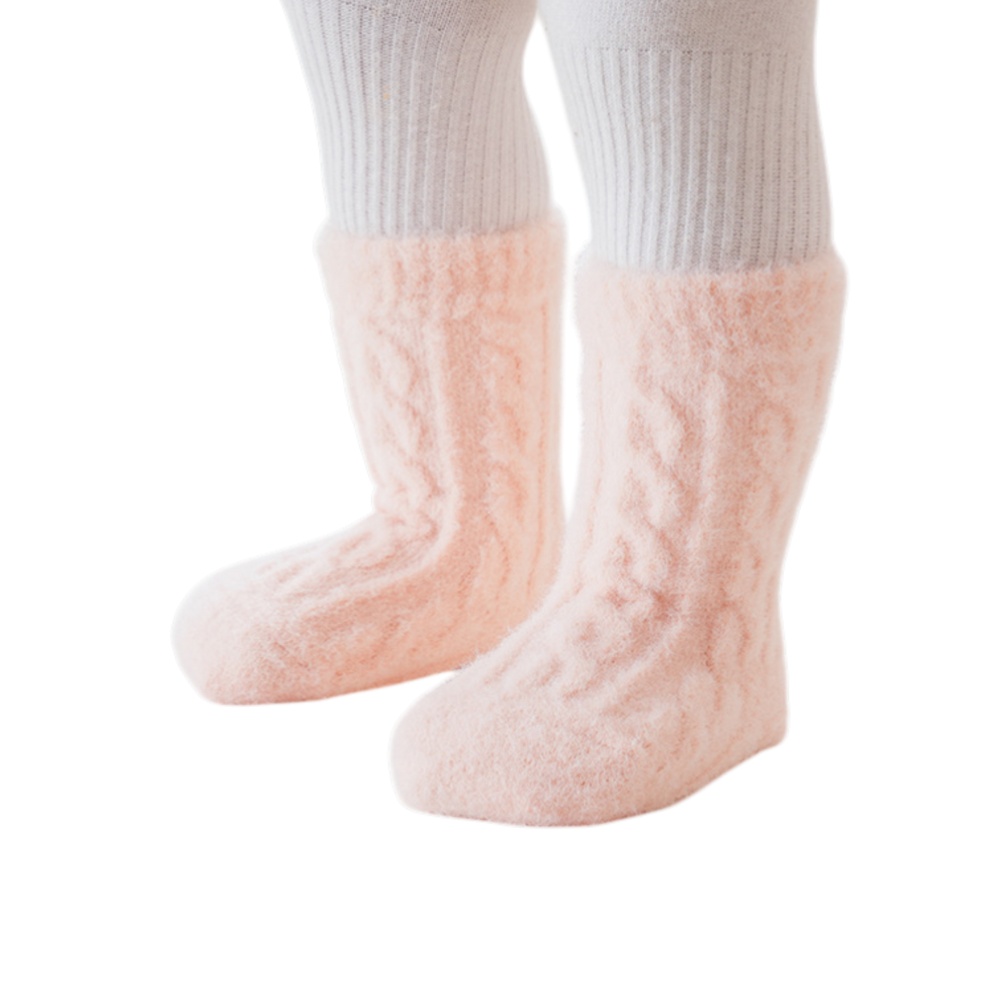 Pink Twisted Winter Baby Socks