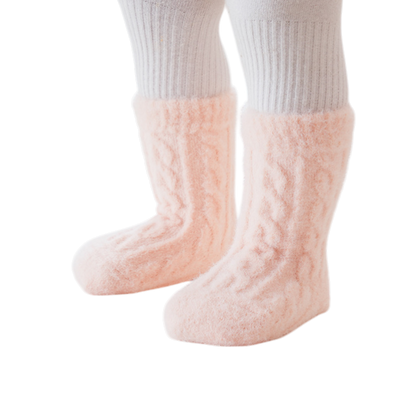 Pink Twisted Winter Baby Socks